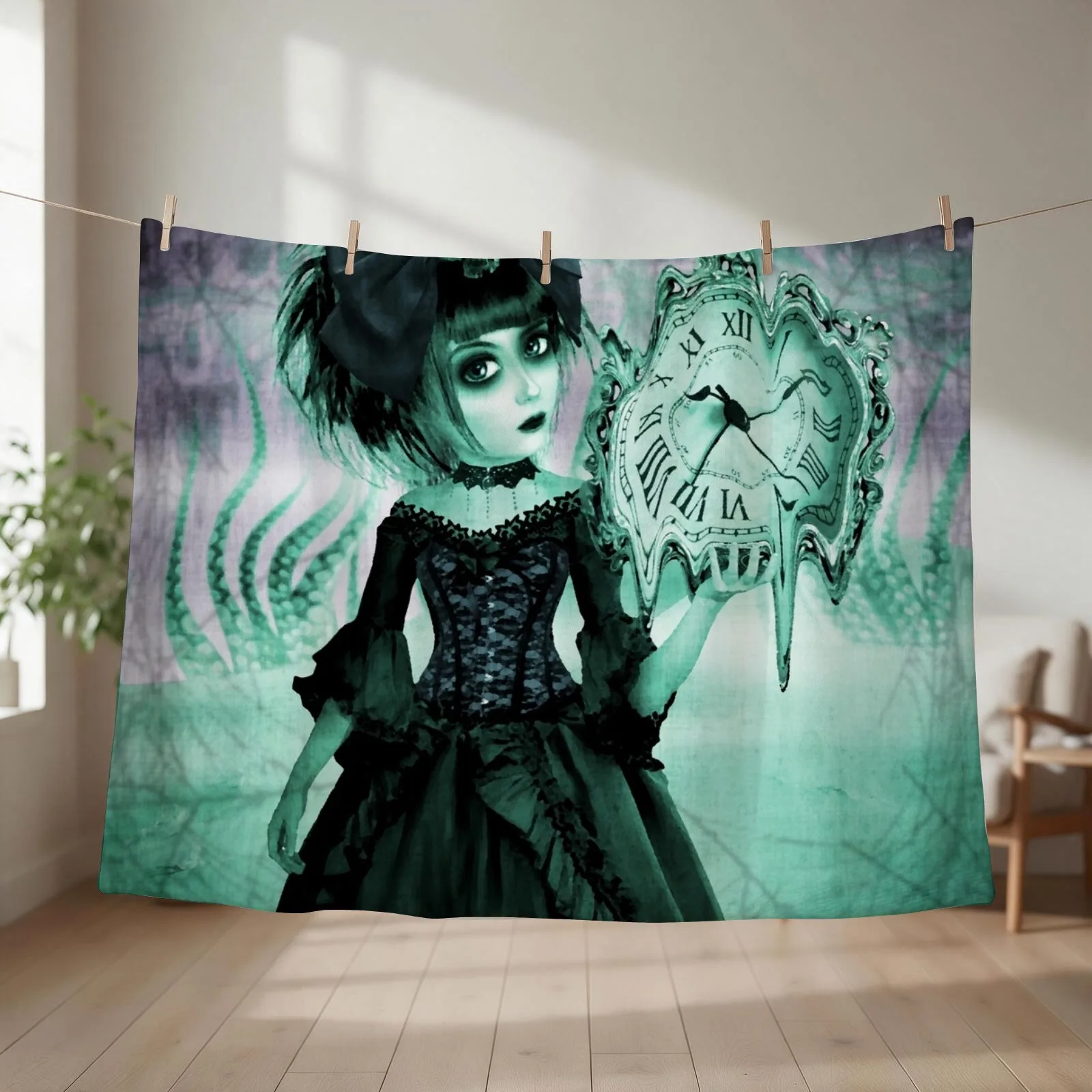 Time (Melting) Throw Blanket couch cozy soft plush fuzzy picnic outdoor blanket
