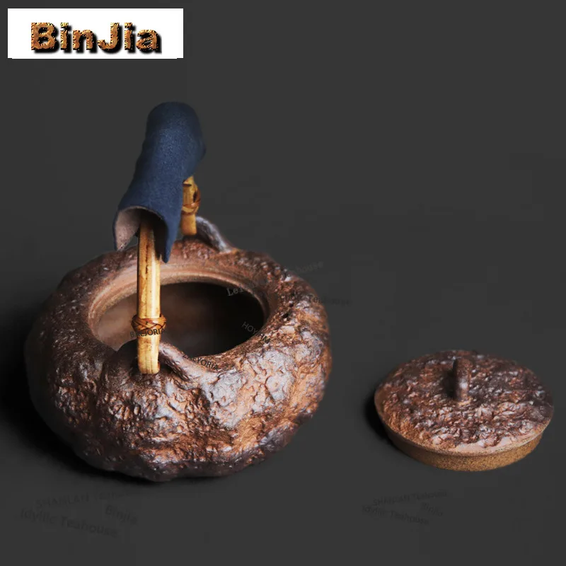 BAEJORIA 650ml Old Rock Clay Loop-handled Teapot Zen Stone Texture Tea Infuser Pot Tea Brewing Kettle With Strainer For Teaware