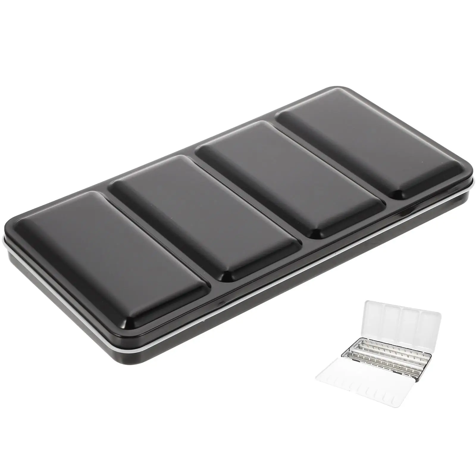 

Empty Watercolor Palette Pigment Iron Box Foldable Paint Case Travel Storage Boxes Lightweight Portable Reusable Suitable Home