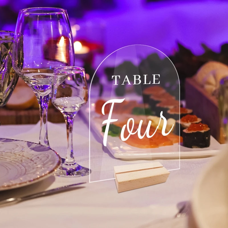 علامات طاولة الزفاف مع قاعدة خشبية ديكور حفلات رقم الاجتماع التجاري #3