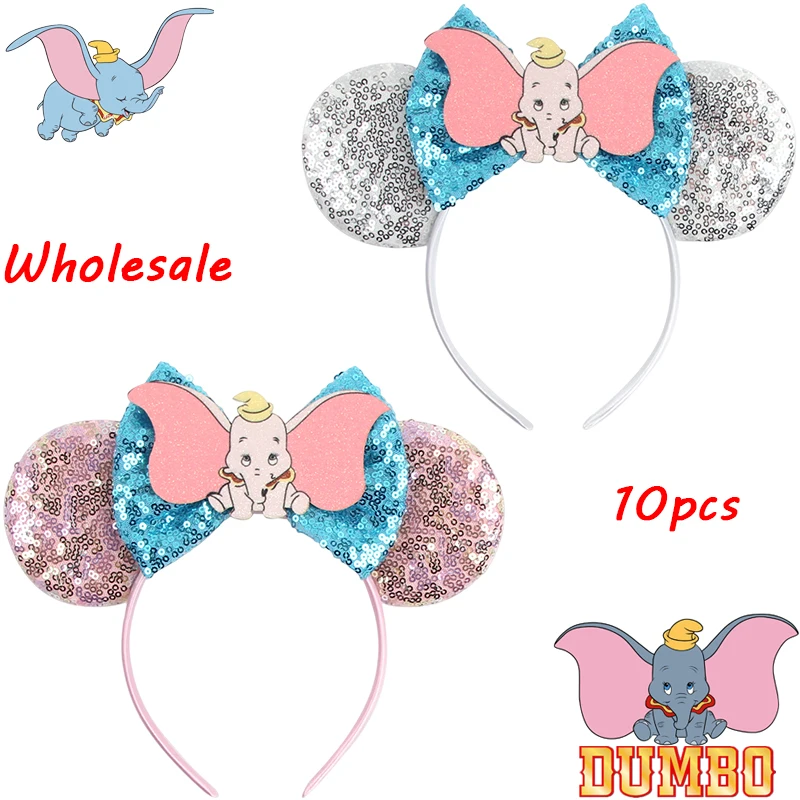 

10pcs Dumbo Headbands For Girls Little Flying Elephant Ears Hairbands Kids Disney.Hair Accessories Women Fine Headwear Wholesale