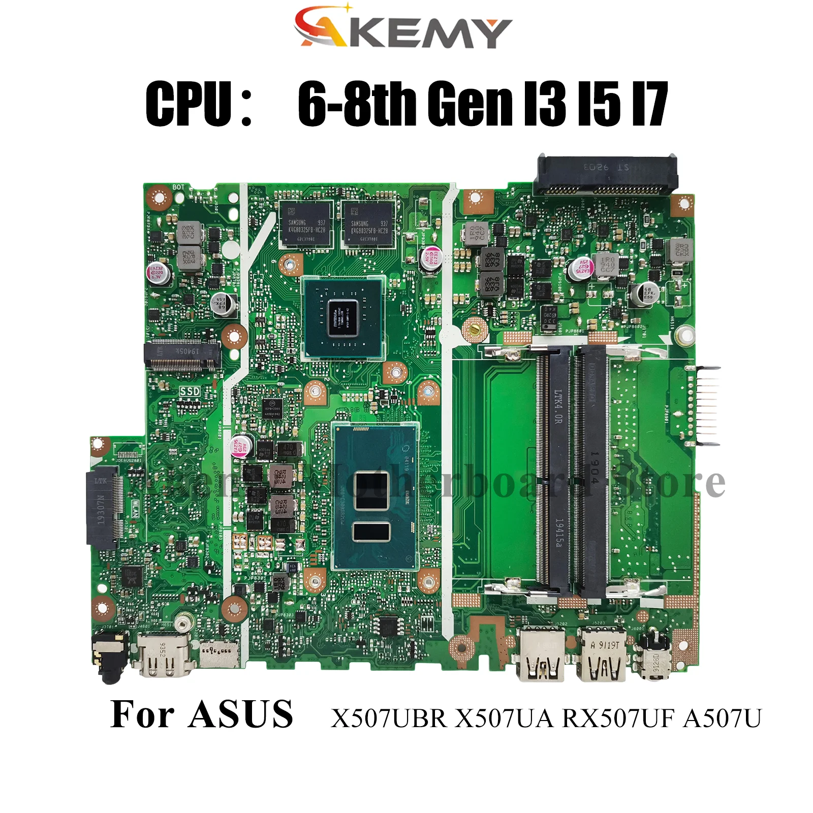 

X507UBR Материнская плата для ноутбука ASUS X507UAR X507UA R507U X507UFR X507U A507U Y5000U F507U X507UF X507UB Материнская плата I3 I5 I7 CPU
