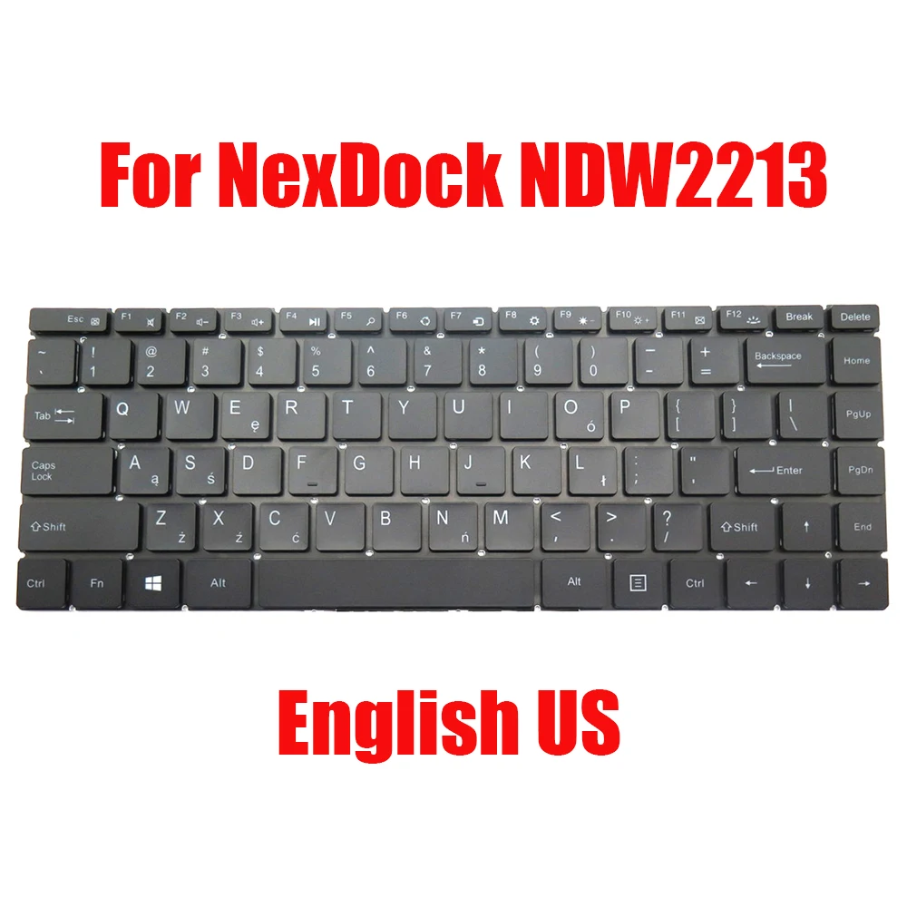 

Laptop Replacement Keyboard For NexDock NDW2213 English US Black With Backlit New