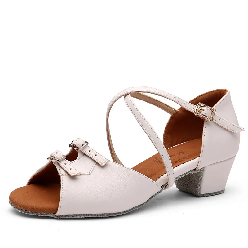 White Dance Shoes for Women Low Heel Ballroom Dance Shoes Salsa Latin Practice dancing shoes girls salsa Cuban Heels