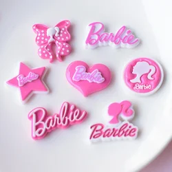 5pcs trendy Barbie resin accessories pink cartoon resin flatback cabochons diy crafts supplies