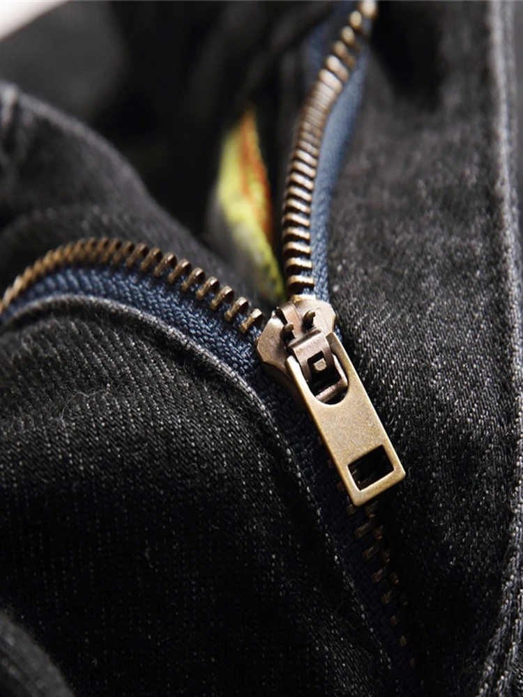 

Джинсы Bla Casual из денима для молодежи, летние, с множеством отверстий, прямые, с застежкой на молнии на талии, эффект потертости