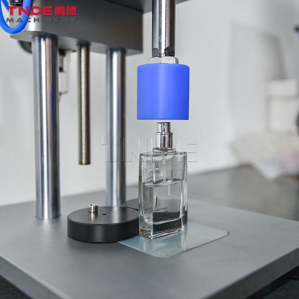 

perfume 13mm collar ring pneumatic pressing machine manufacturer perfume capping machine