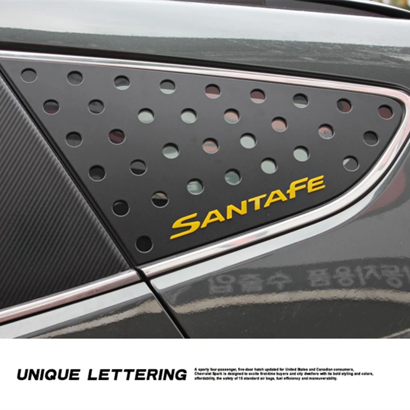 Styling Mouldings Car Exterior Rear Window Triangle Glass Decoration Cover Stickers for Hyundai Santafe 2013-2017 Accessories