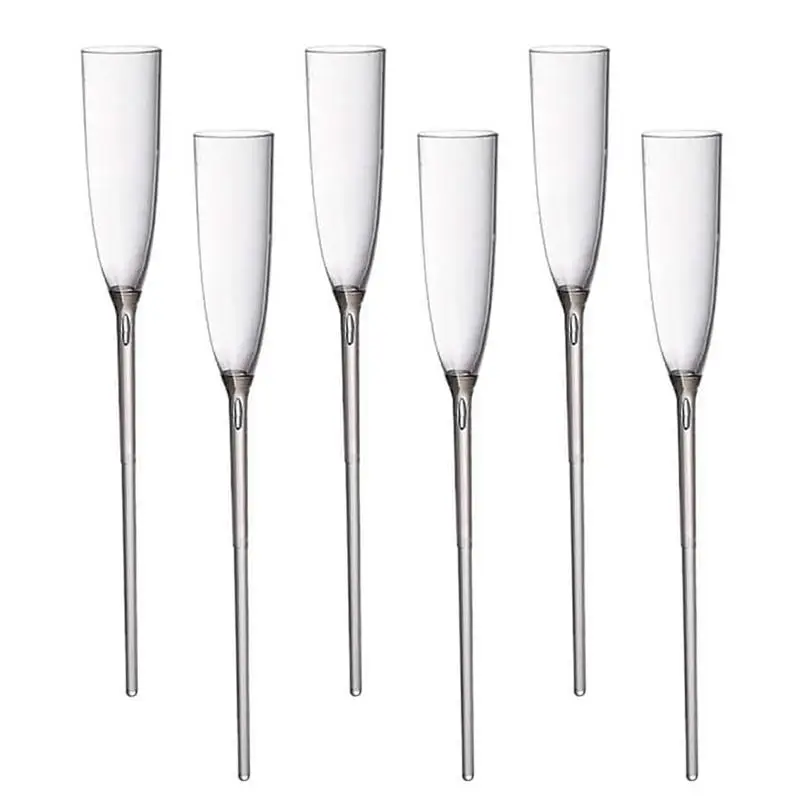 Champagne Glasses Floating 6pcs Floating Wine Glasses Pool Side Flutes For Champagne Novelty Drinkware Juice Beverage Summer