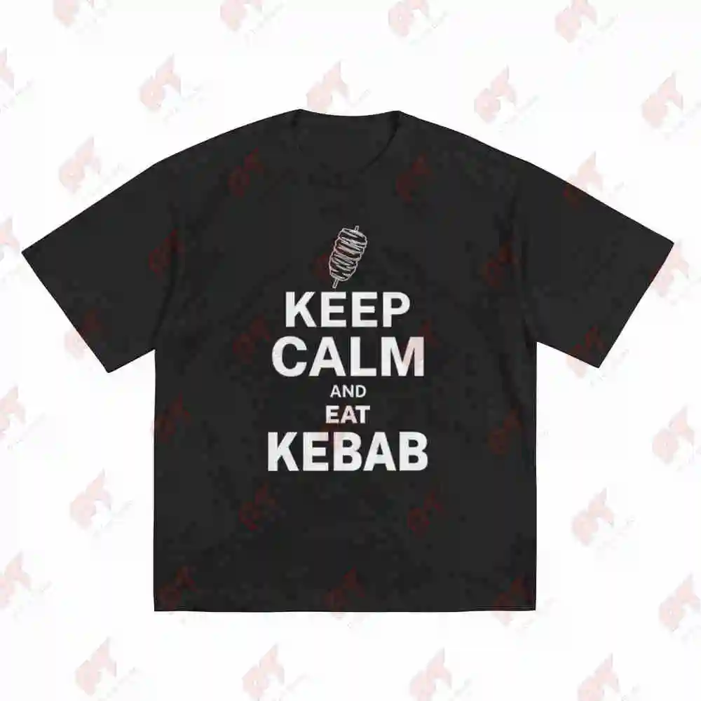 Stay Calm And Eat Doner Kebab Short Sleeve Tee 100% Cotton T-Shirt