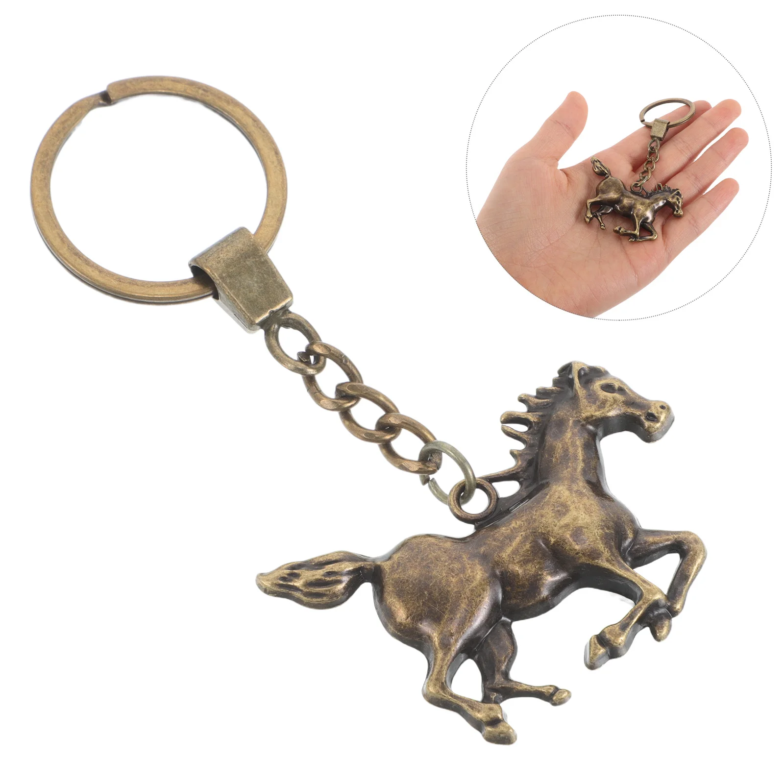 

Zinc Alloy Horse Keychain Equestrian Theme Pendant Strong Metal Key Ring for Outdoor Sports Enthusiasts and Wildlife Lovers