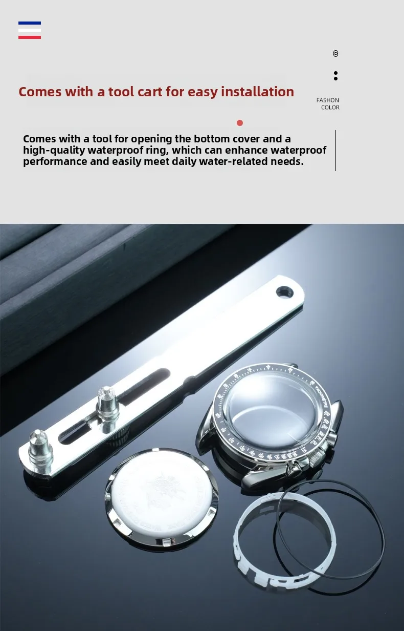 42mm Stainless Steel Moon Watch Case+Rubber Strap Mod Kit for Omega & Swatch MoonSwatch Metal Case Waterproof Bracelets parts