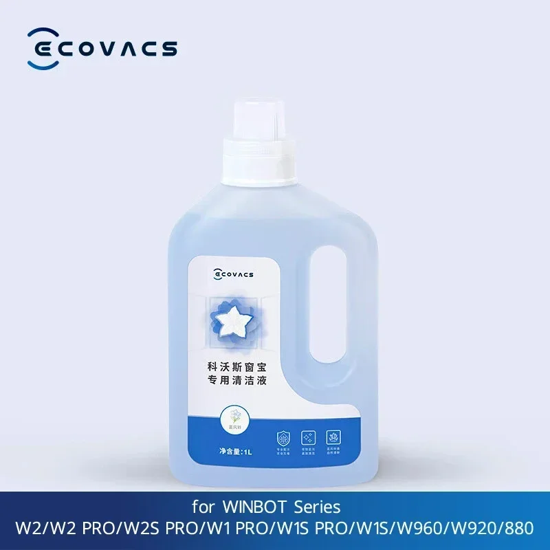 Original Ecovacs Cleaning Solution WINBOT Window Cleaning Liquid 1L W1PRO/W2 PRO/W960W920/W880 Window Glass Cleaning Fluid