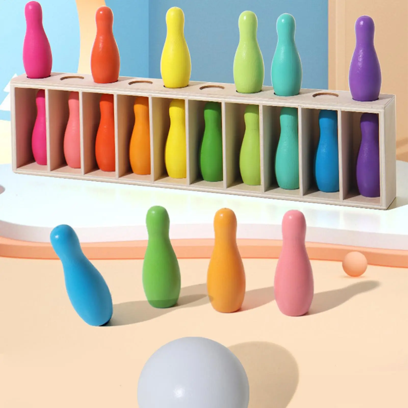 Wooden Color Matching Game - Educational Family Toy for Indoor & Outdoor - Party, Travel & Classroom Activity for Kids & Adults