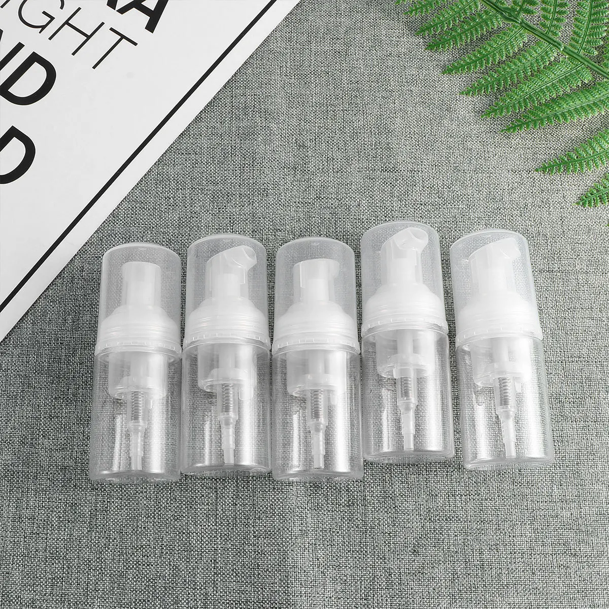 

5Pcs Travel Foaming Bottles Small Transparent Refillable Pump Containers Leakproof for Shampoo Conditioner Lotion Body Wash