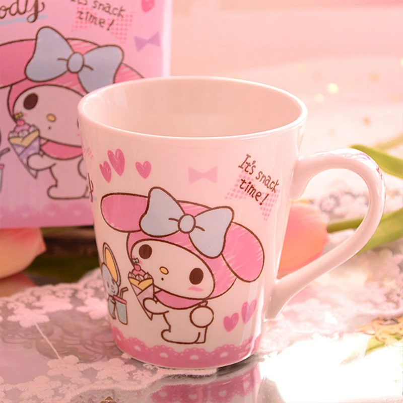 My Melody Hello Kitty Anime Kawaii Sanrio Ceramic Cup Cute Cartoon Cinnamoroll Water Mug Coffee Cup Lovely Gifts for Girls