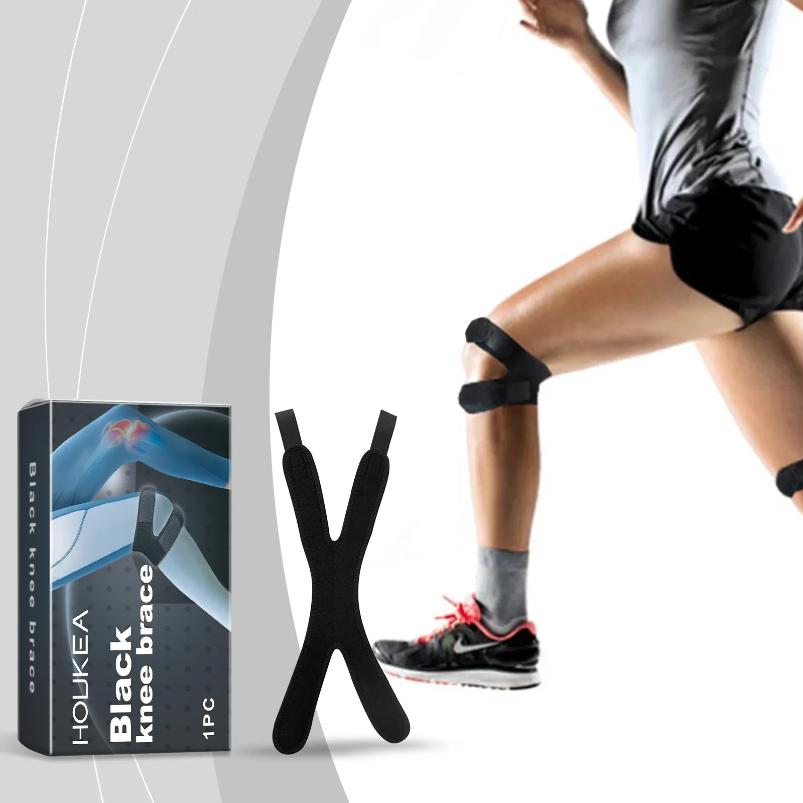 

Спорт на открытом воздухе Бег Скипинг Фитнес Игра Защитное снаряжение Дышащий регулируемый наколенник