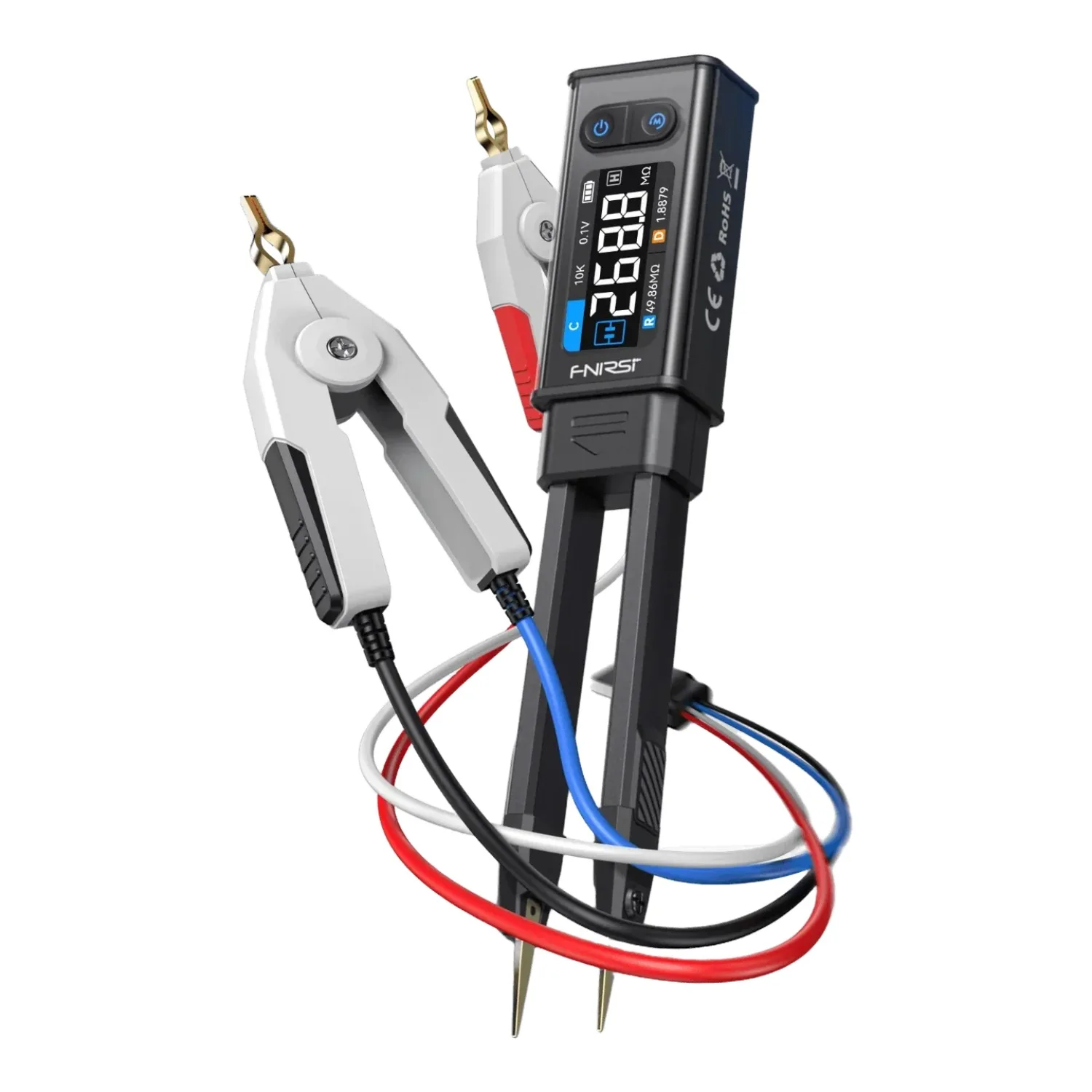 FNIRSI LCR-ST2 2-in-1 Digital Tweezer Bridge LCR ESR Meter SMD Test Kelvin Clip Electronic Component Multifunctional Tester Tool
