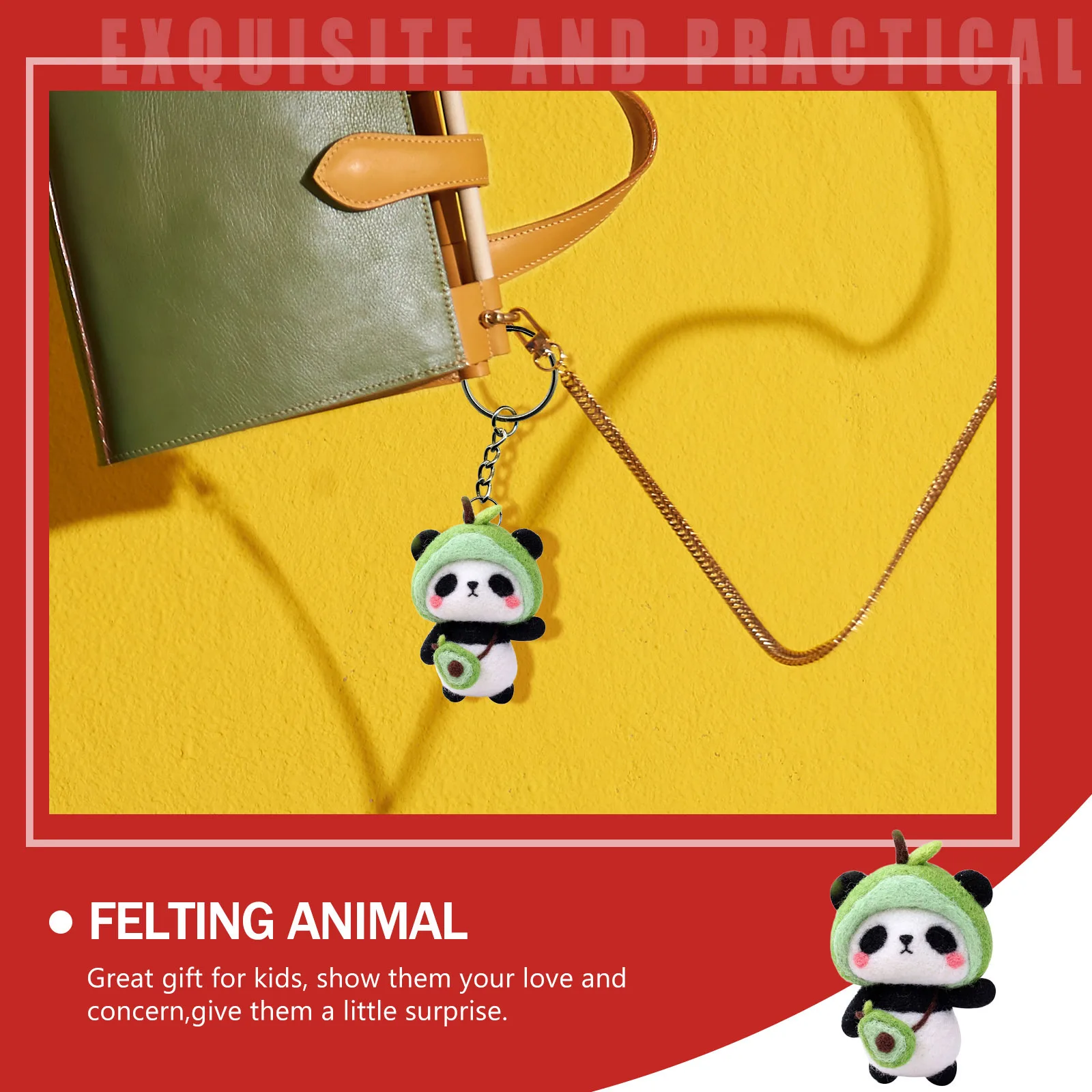 

1Set Panda Needle Felting Wool Felt Kit DIY Craft Material for Beginners Handmade Cartoon Animal Relaxing Gift