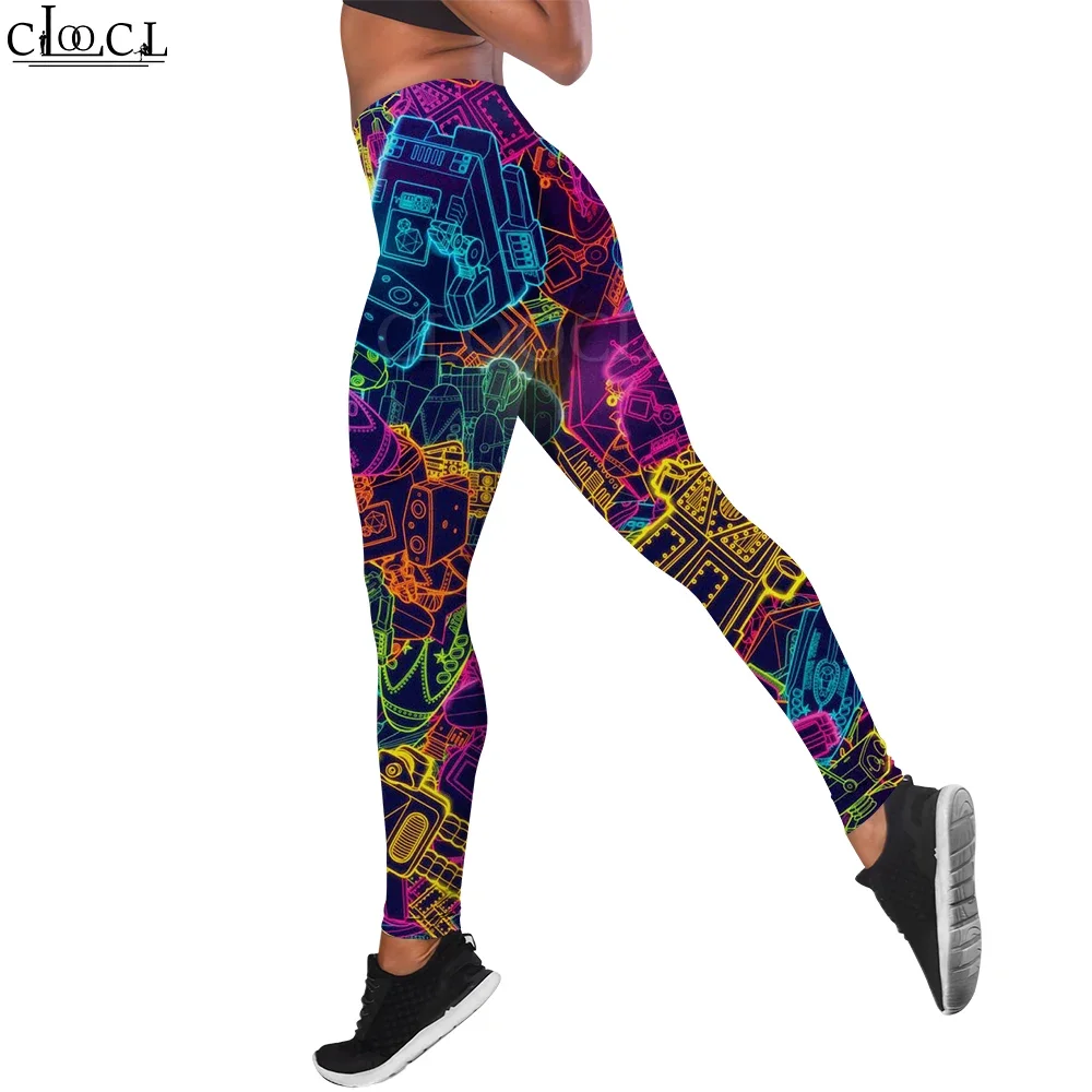 CLOOCL Legging Women Push-Up Running Tight Pants Colorful Flowers Pattern 3D Print Slim Leggings Female Sportswear