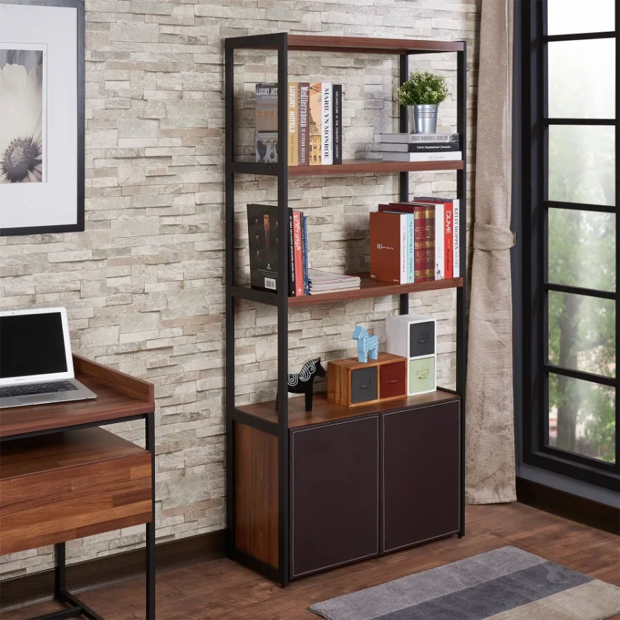 

Sara Walnut Sandy Black Finish Bookshelf