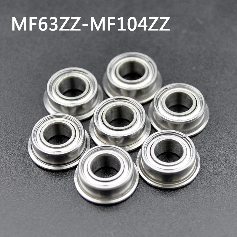 Miniatura Flange Rolamento De Parede Fina Metal Blindado Rolamentos Flangeados, MF63ZZ MF74ZZ MF83ZZ MF84ZZ TO MF104ZZ