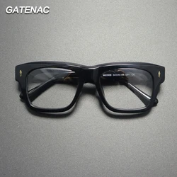 Vintage Acetate Glasses Frame Men Handmade Rivet Big Face Eyeglasses Frame 2024 New Fashion Luxury Brand Designer Eyewear