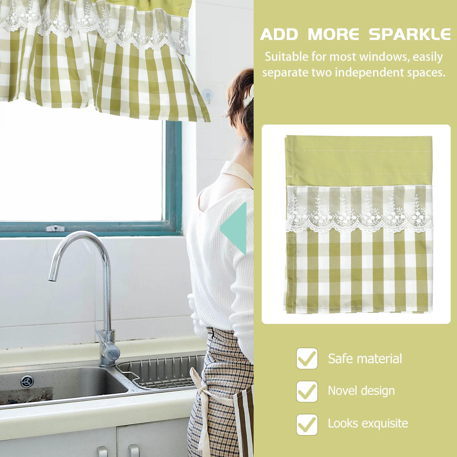 

Lace Curtains Short Cafe Curtains For Kitchen Bathroom Bar Window Decor Half Curtain Home Simple Style Curtain