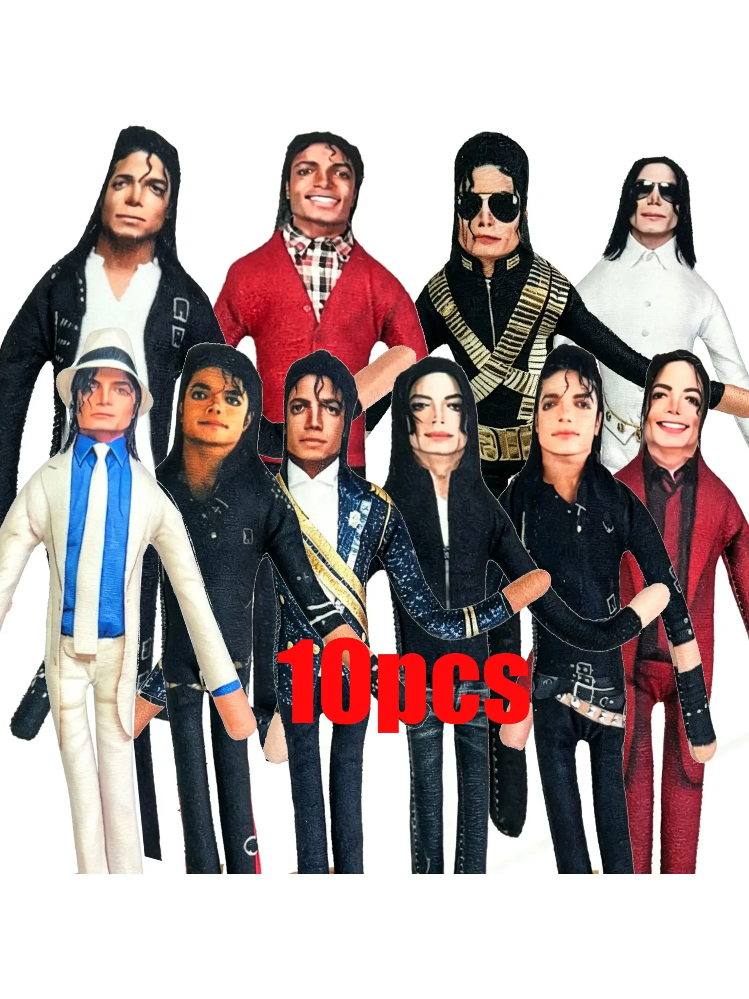 2026 Anime MJ Michael Jackson Pluszowa Maskotka Rekwizyt Pop Pluszowa Wypchana Figurka Lalka Dekoracja Pokoju Abstrakcyjne Ruchome Stawy Rekwizyty — 2