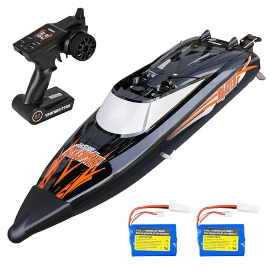 

Skater RC Boat Self-Righting Remote Control Boat 25km/h High Speed Racing Boats Toys for Pools Lakes with 2 Batteries