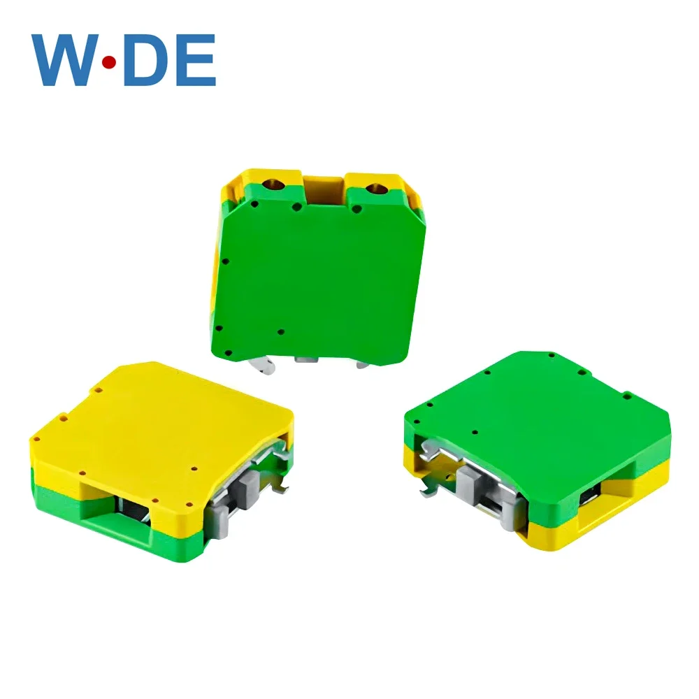 

5 Pcs Din Rail Earth Terminal Blocks USLKG-50 Ground Universal Class Connector Screw PE Ground Terminal Blocks USLKG50