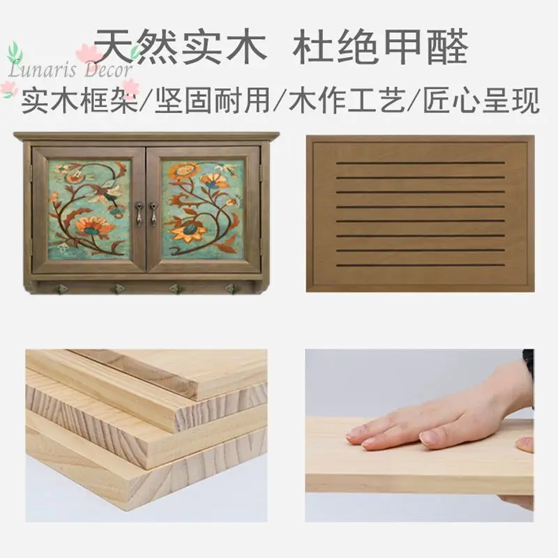 American-style electric meter box decorative painting covers vintage solid wood living room power breaker distribution