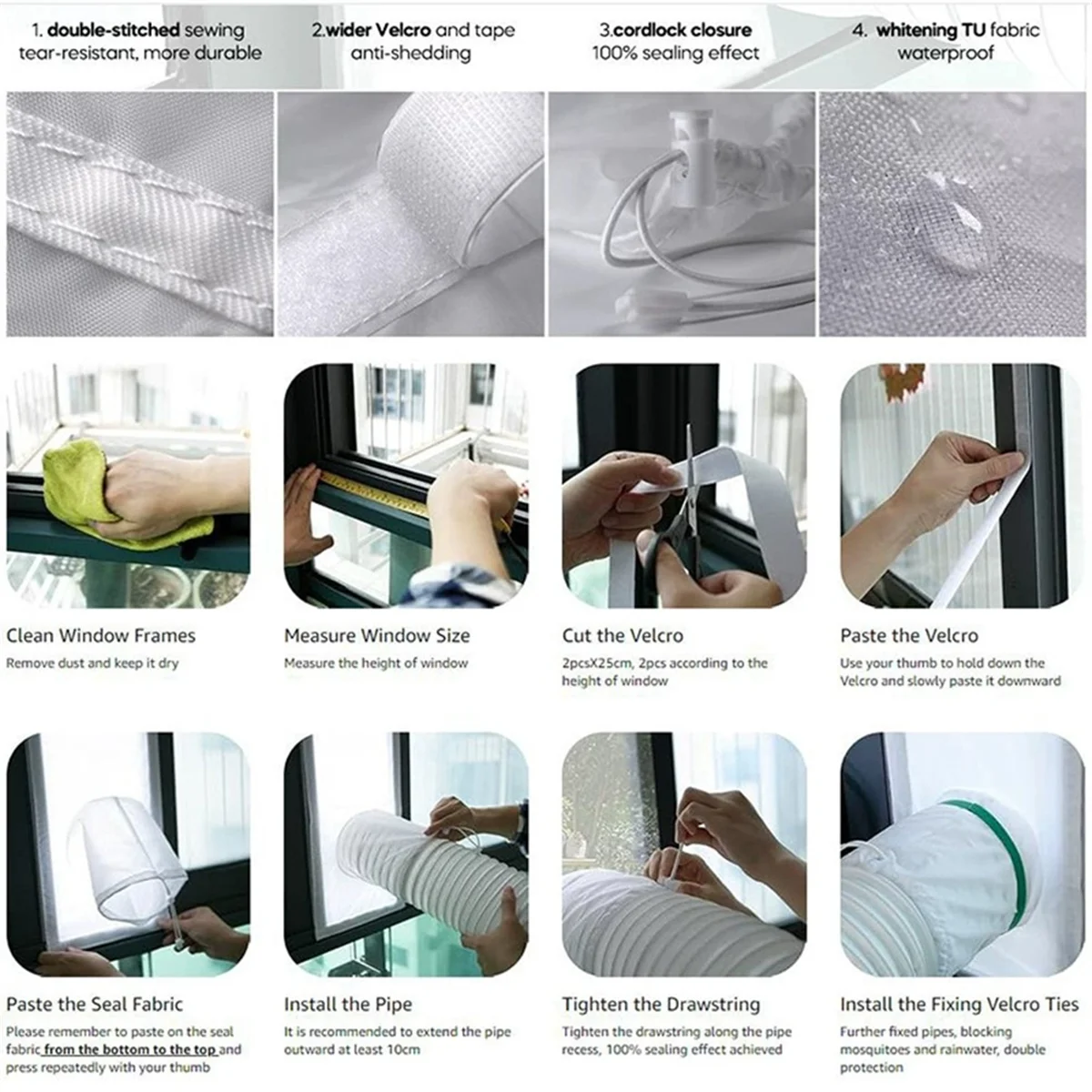 Sealing Door Seal Kit Portable AC Window Sealing Kit Window Sealing Kit for Portable Air Conditioner and Tumble DryerAbout 25x92