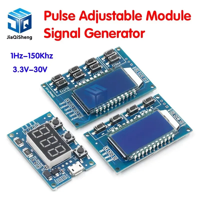 Signal Generator PWM Pulse Frequency Duty Cycle Adjustable Module LCD Display 1Hz-150Khz 3.3V-30V PWM Board Module