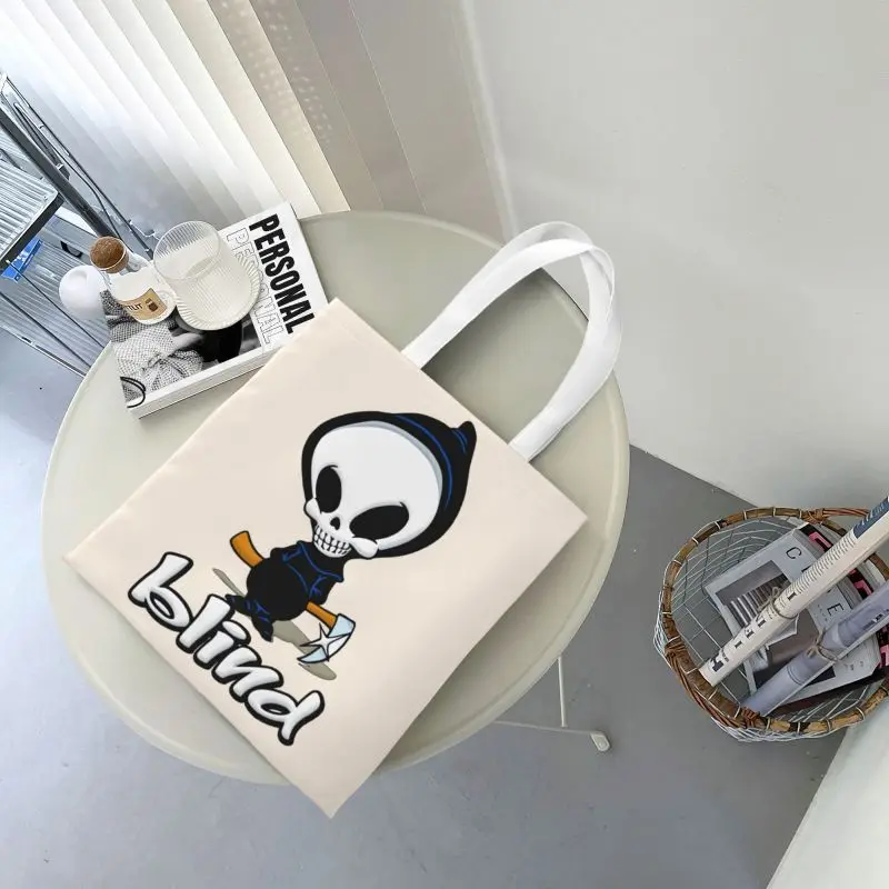 แฟชั่นตาบอด Grim Reaper ช้อปปิ้งกระเป๋าโท้ทรีไซเคิล Spitfire ร้านขายของชำ Canvas Shopper กระเป๋าสะพายไหล่