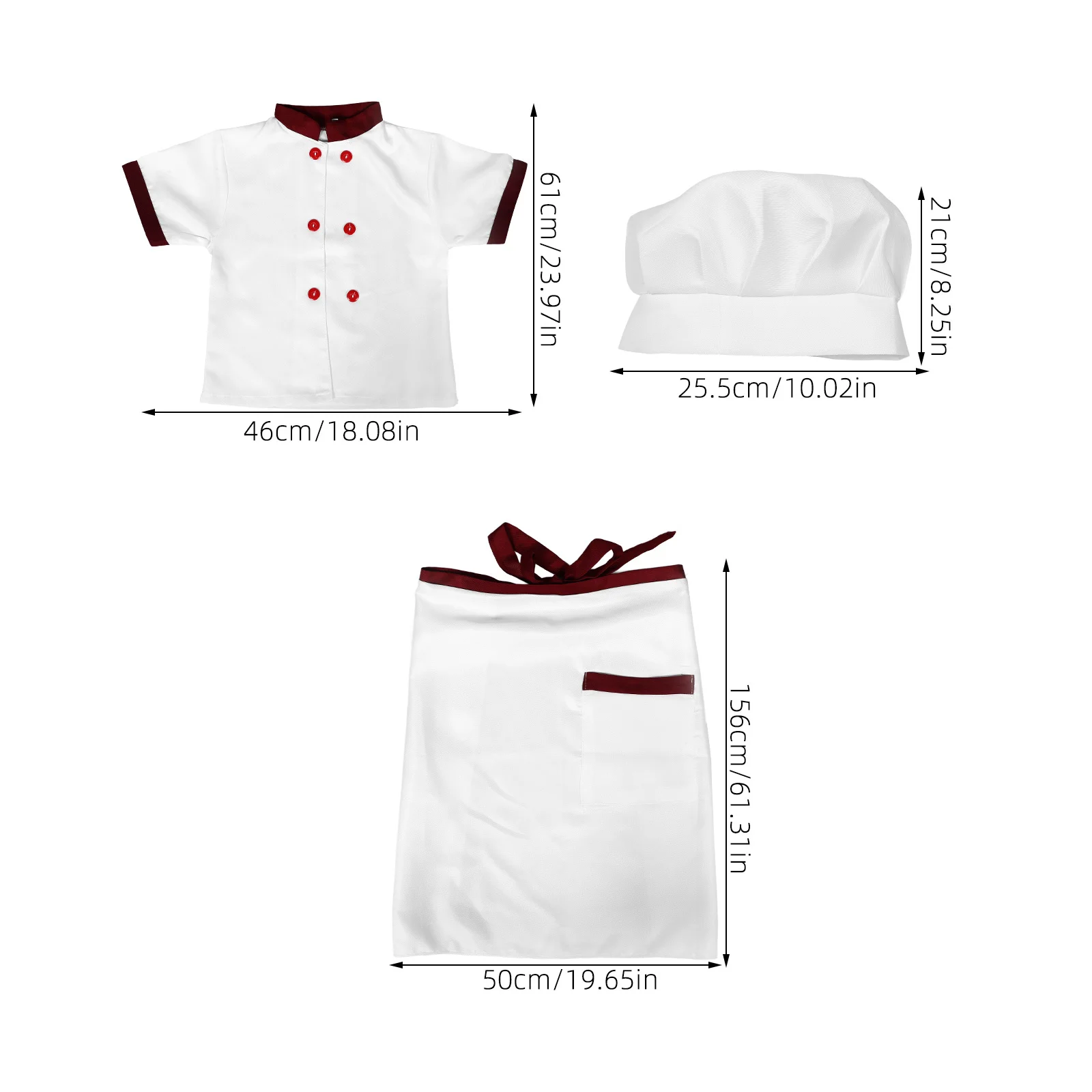 1Set Chef-kostuum Koken Outfit Korte mouwen Rollenspel Kleding Comfortabele hoed Schort