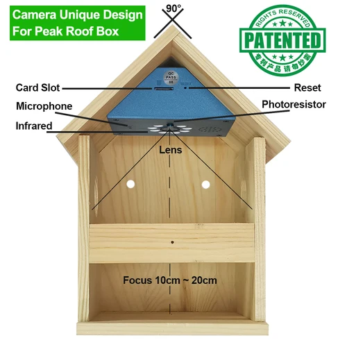 Imagen 2 del producto Smart Tuya Bird House-cámara HD WiFi de 4MP, caja de pájaros inalámbrica con visión nocturna, grabación de vídeo, reproducción de tarjeta SD, regalo DIY en tiempo Real