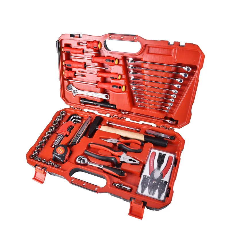 Maxpower Household Hand Tool Kit Auto Bicycle Repair Tool Set with Portable Toolbox