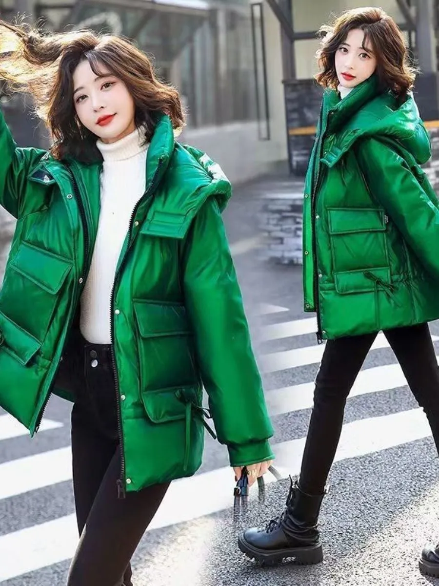 

Women's Loose Fit Thickened down Cotton Jacket 2025 Winter New Style Korean Version Washless Coat Warm Outerwear