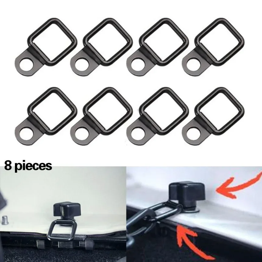 8Pcs Heavy Load D Ring Tie Down Trailer Anchors Lashing Ring Square Shape Metal Pull Hook Cargo Tie Down Ring for Car Truck RV