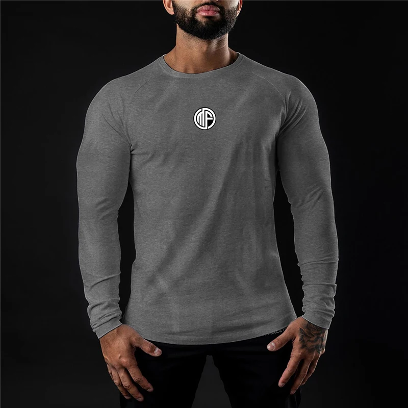 New Army Green Long Sleeve Physical Training Clothes Autumn Breathable Crew Neck Sports Men\'s T-Shirt