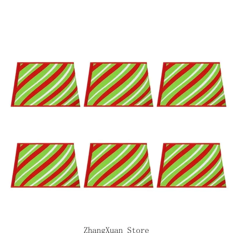 Polyester-Weihnachtsbaumrock-Basisabdeckung mit diagonalem Feiertagsmuster, sechsteilige Form für Heimbüro und Ladenauslage 3XUF – Detail 7