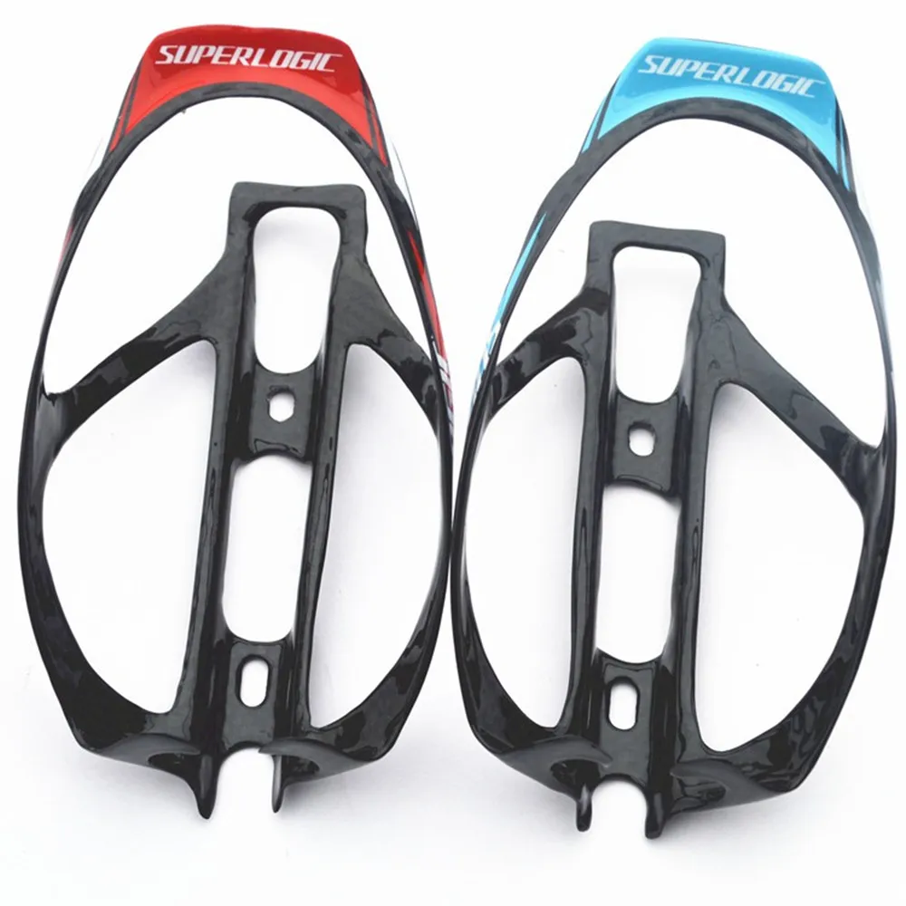 New Real 2pcs/lot Full Superlogic Carbon Fiber Bottle Cages Bicycle Accessories General Holder 3k Finish With Card Screw