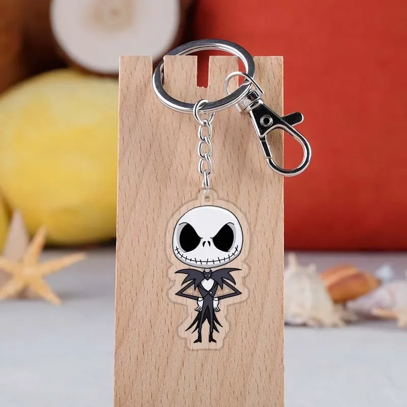 The Nightmare Before Christmas Keyrings Jack Skellingtone Key Chains Acrylic Pendants Keychain Charms Accessories Christmas Gift