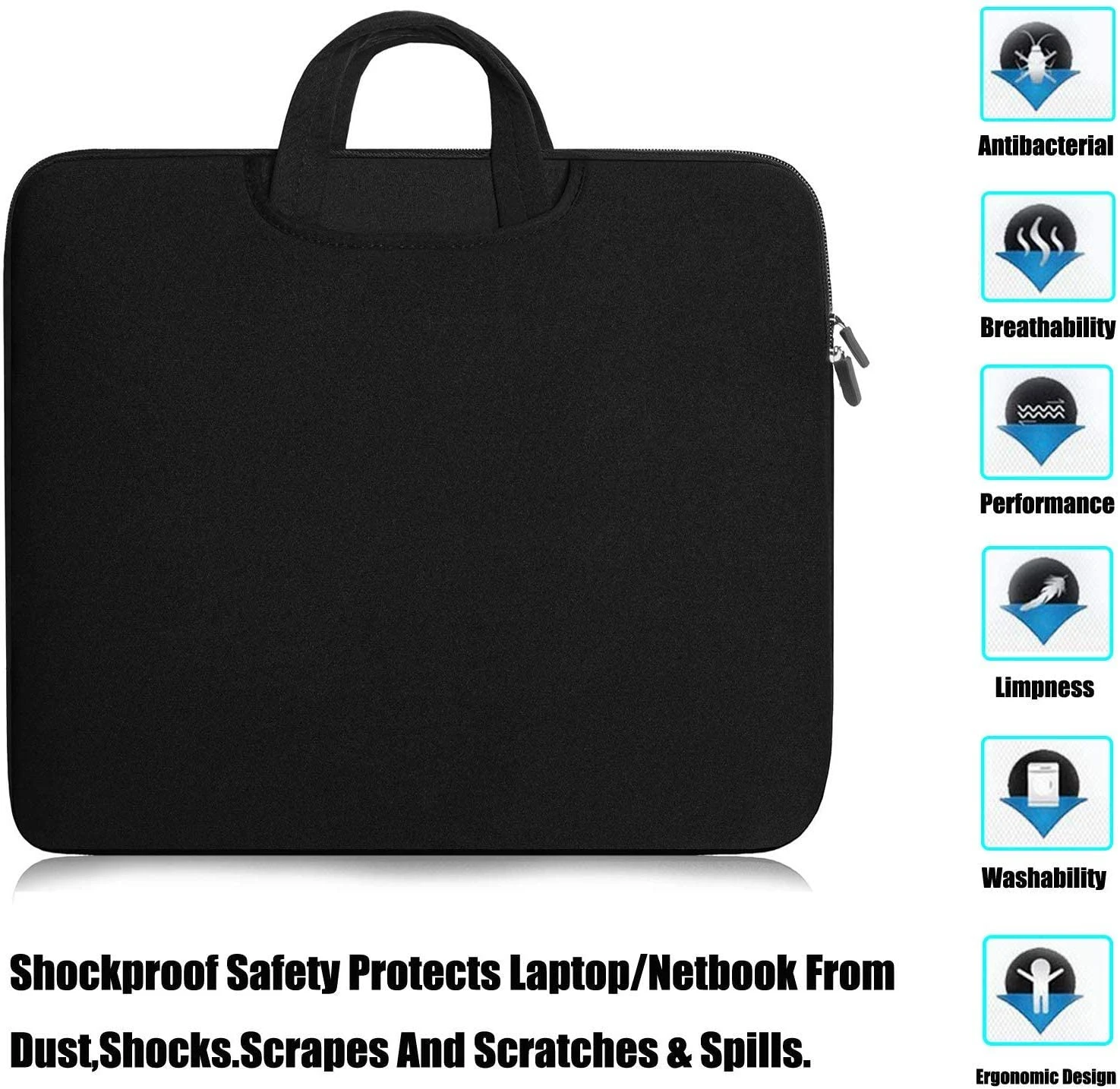 Ultra Thin Zipper Laptop Handbag 11/13/14/15 inch Notebook Case for Macbook Computer Carry Bag Laptop Sleeve Briefcase