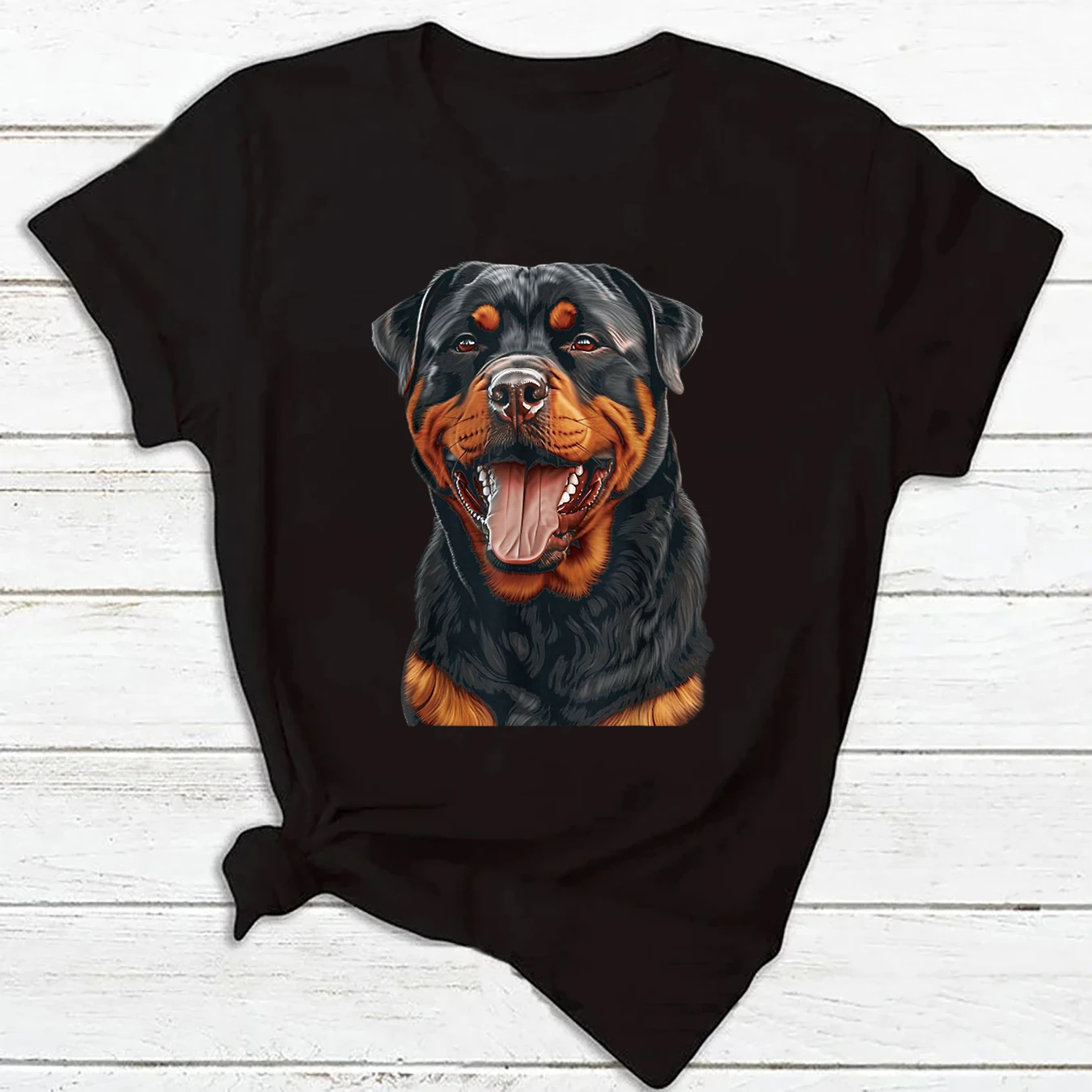 Rottweiler Print Woment-Shirts Summer Clothes Fashion Pattern Short Sleeve T-Shirt O-Neck Funny Dog Owner Gift Printed Tee Tops