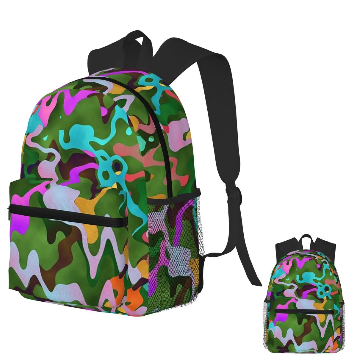 

Flowing Colors Meet Movement Student Backpack School Bag Hiking Travel Daypack for Boys Girls Fashion Bookbag Shoulder Bags