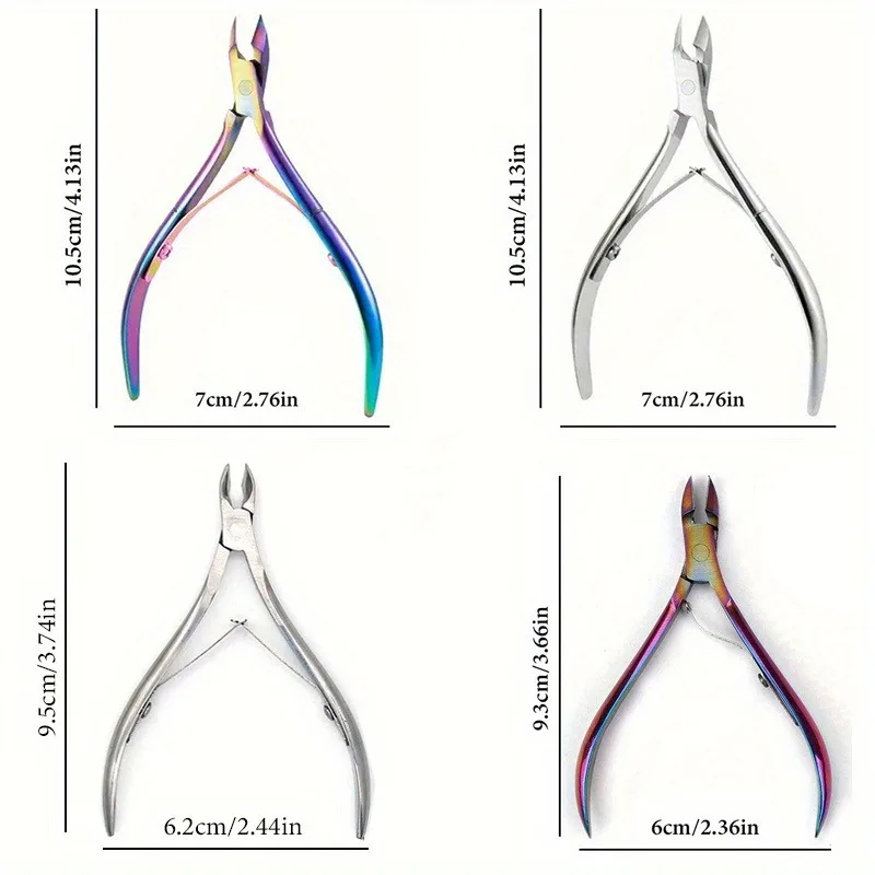 네일 큐티클 푸셔 족집게 레인보우 커터 니퍼 클리퍼 각질 제거기 스테인리스 스틸 매니큐어 네일 아트 도구 매니큐어