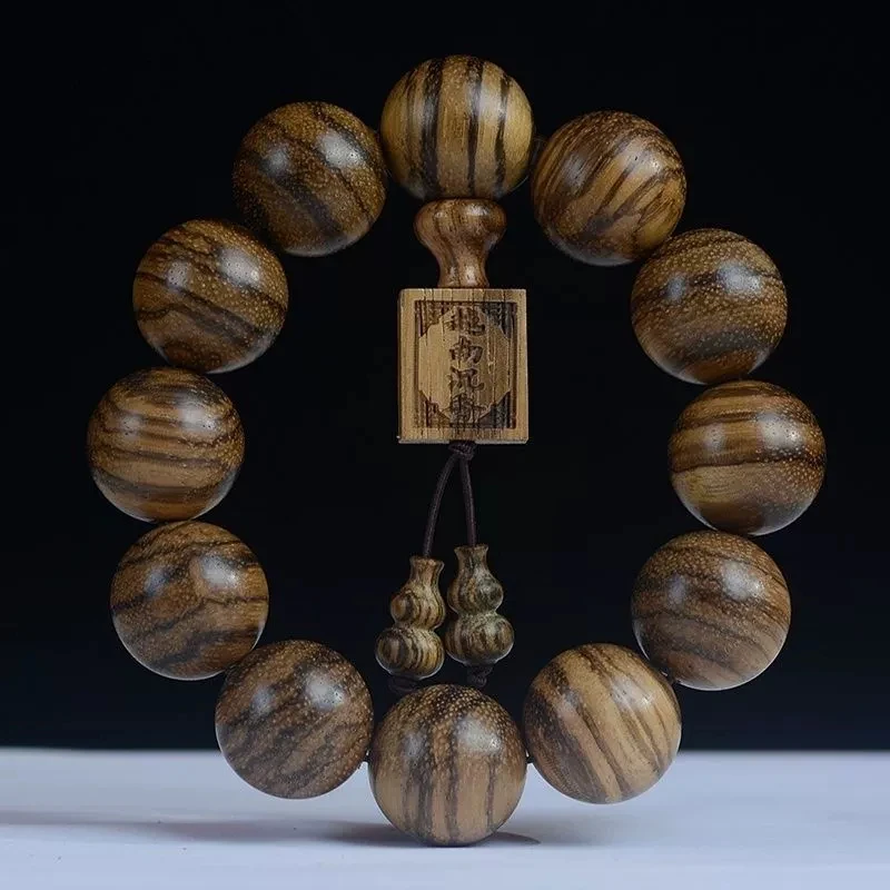 Classic 20mm Handmade Wood Carved Beaded Bracelet With Pendant For Men And Women Jewelry Gift