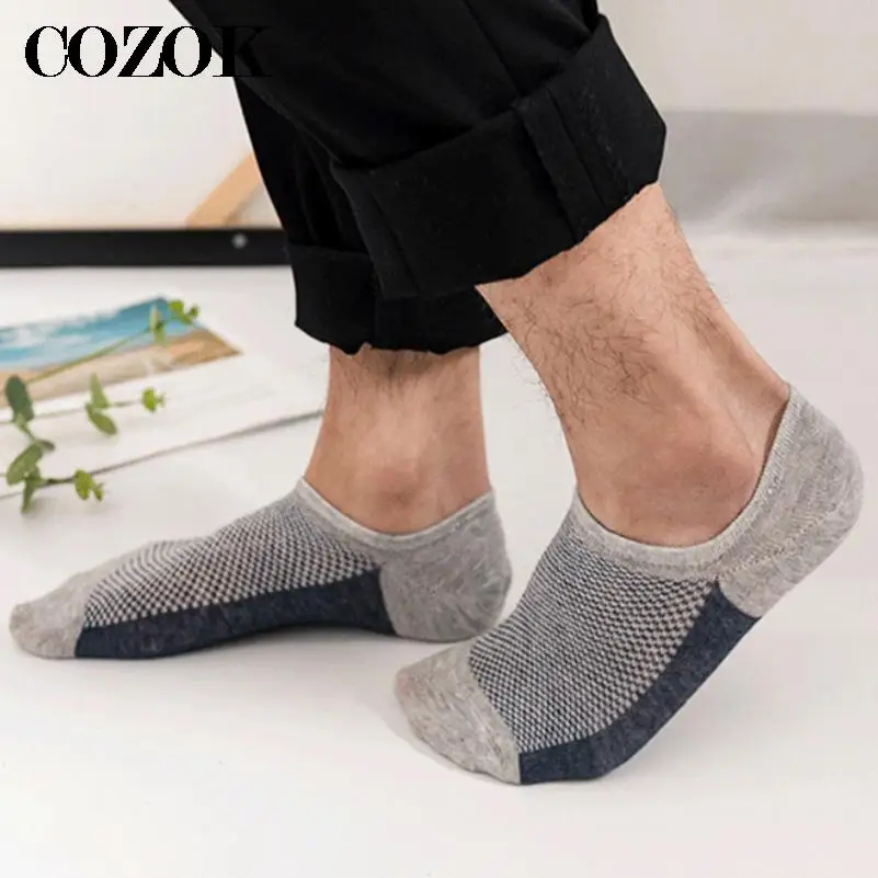 

3 Pairs Summer Men No Show Socks Slippers Men Breathable Silicone Non-slip High Quality Short Sox Mesh Invisible Male Boat Socks
